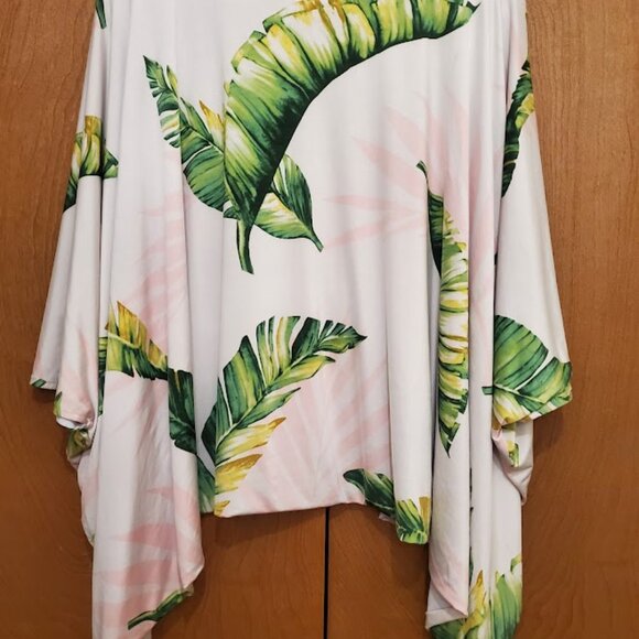 Fringe + Co. Tropical Print Tunic Caftan Top - Picture 3 of 3